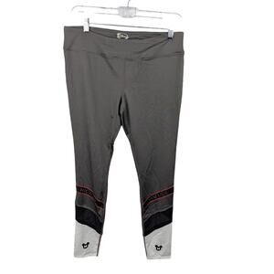 Disney Juniors' Mickey Mouse Reflective Leggings Size L Gray Black
